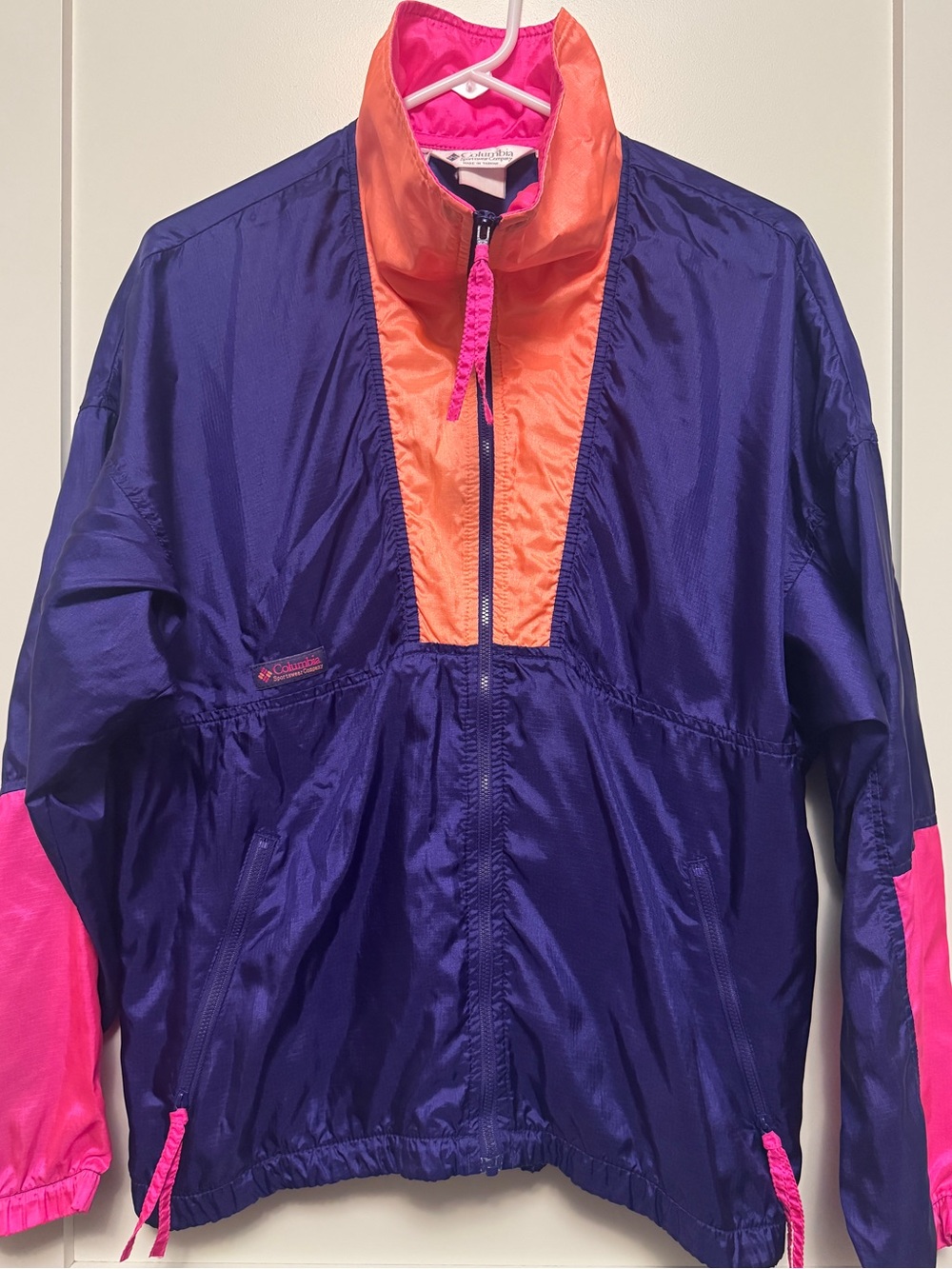Columbia Women’s Colorblock Windbreaker Large Retro Vintage